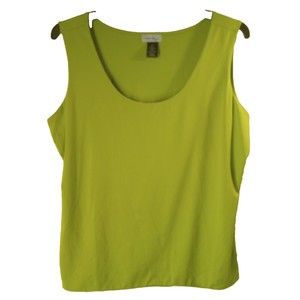 Clear Sky Women's 2X Light Green Sleeveless Round Neck Tank Blouse Top